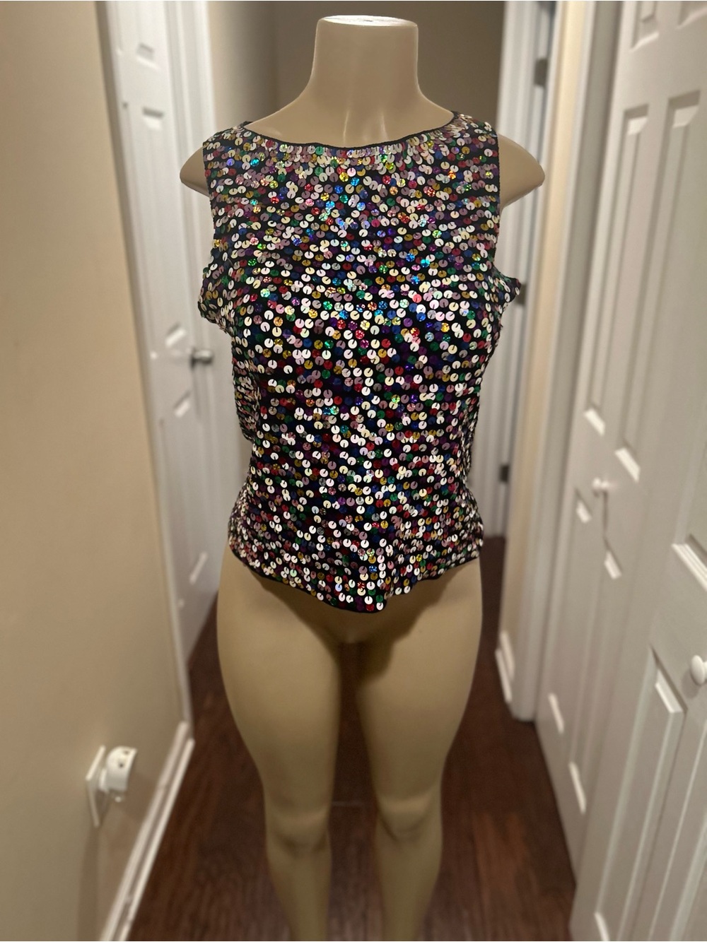 Joseph A Multicolor Sequin Sleeveless Tank Top